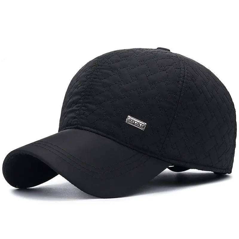 Новые осенне-зимние походные бейсболки для мужчин с ушками хлопковая Толстая теплая шапка с наушниками бейсболка для мужчин для папы и кепки s Casquette