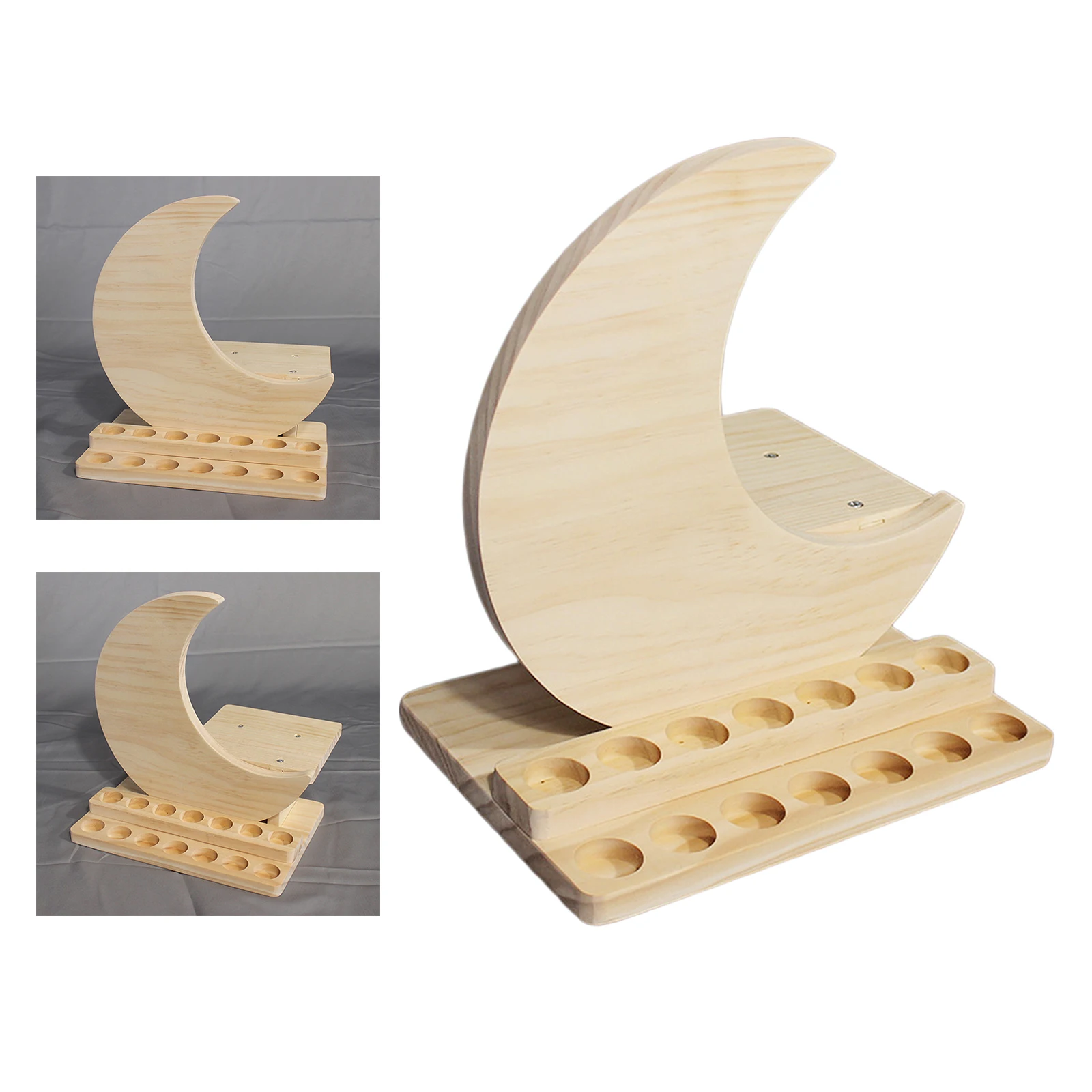 

2-Tier Wood Essential Oil Display Stand Cosmetic Organizer Rack Holds up to 14(5/10/15ml) Bottles Storage Rack Shelf Organizer