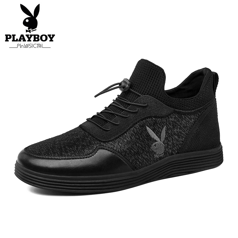 PLAYBOY новые мужские спортивные кроссовки Музыка Ритм мужские кроссовки дышащие сетчатые уличные спортивные легкая обувь мужская обувь - Цвет: Черный