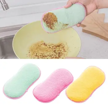 

Kitchen dish cloth, double-sided cleaning, scouring brush brush, pot sponge, sides, pad, oil dish-washing sponge on both C9E7