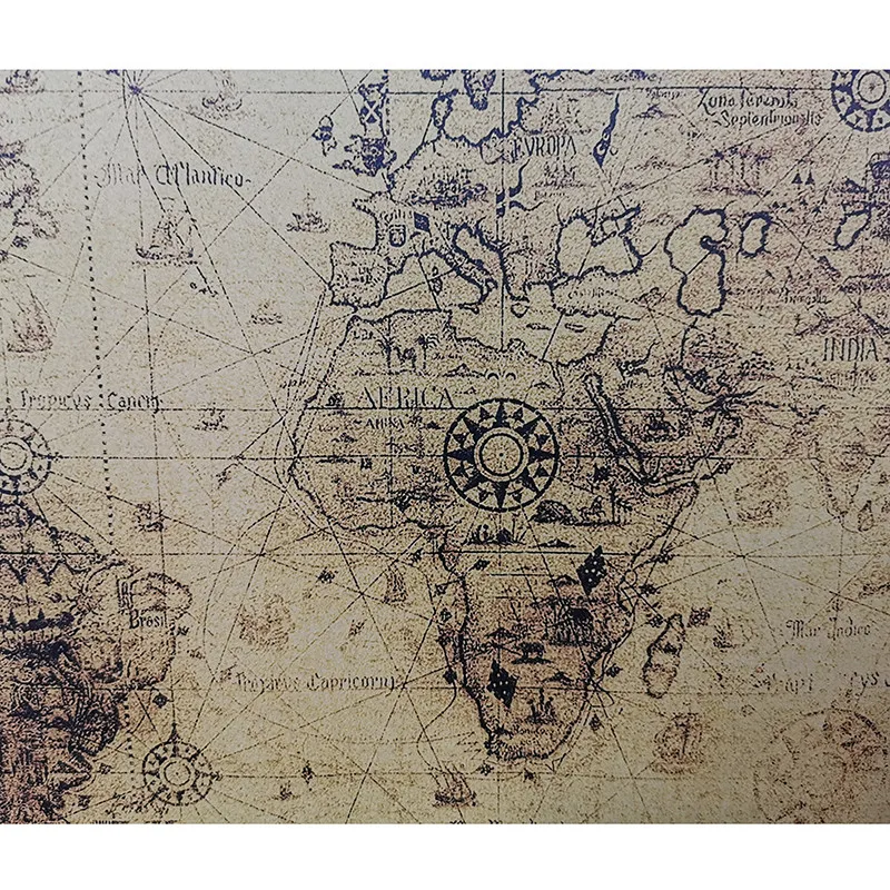 1 Pcs Teaching equipment 72.5*51.5cm Kraft paper Wall Sticker Poster Map Vintage Brown photographic materials decorative H029