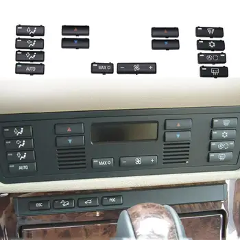 

14PCS Black Button Key Caps Repair Kit A/C Heater Switch for BMW 5 Series E39 X5 E53 M5
