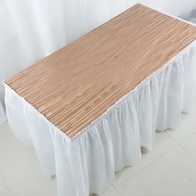 Solid Color Disposable Plastic Table Skirt Baby Shower Birthday Party Outdoor Wedding Party Table Skirt Decoration