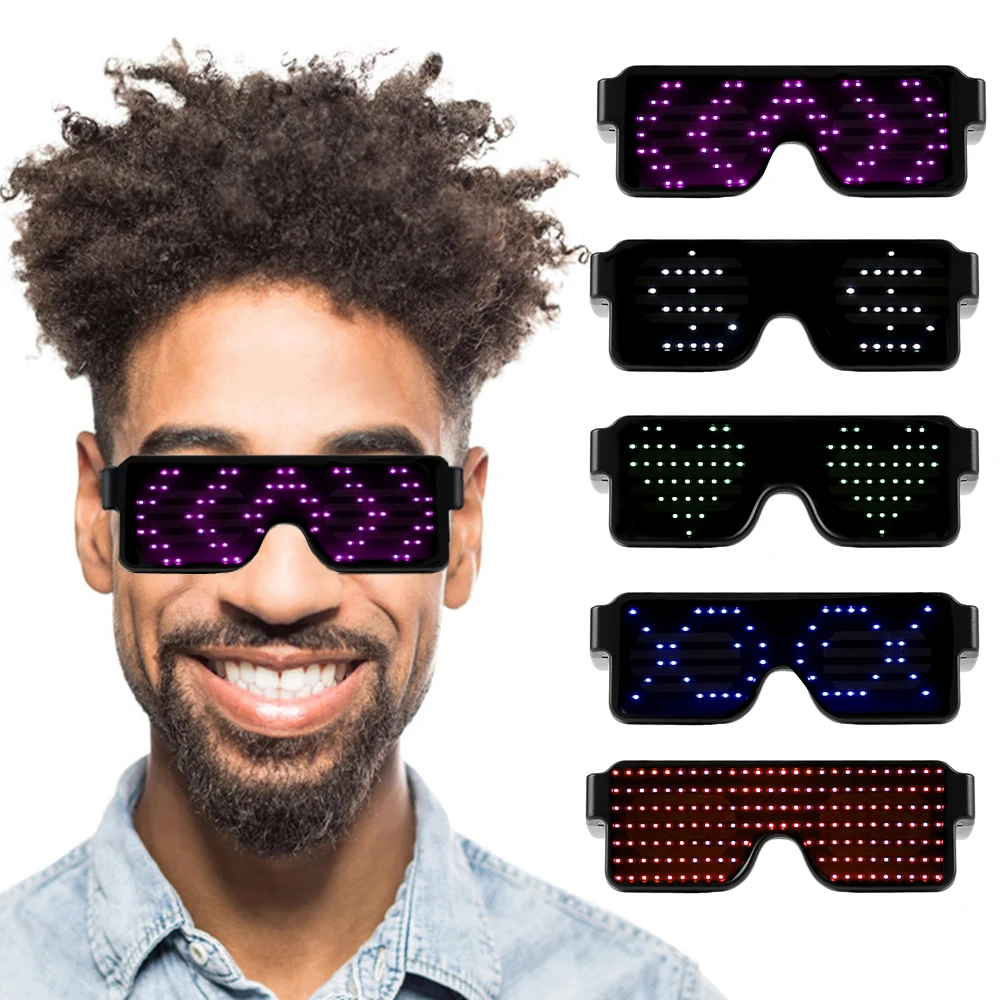 

New 8 Modes Quick Flash Led Party Glasses USB Charge Luminous Glasses Christmas Concert Light Toys Led Mask Event Party Supplies