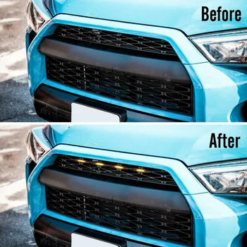 

Set Grille LED Lights ABS Plastic For Toyota 4Runner TRD Pro Grille 2014-2019 Car 4Pcs