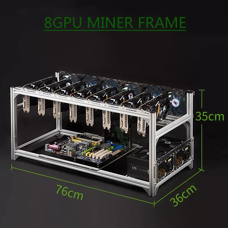 8GPUMultiple g V3C V3D Aluminum Stackable Open Air Bitcon Ethereum Miner Mining Rig Rack Case Computer Tower ETH Miner Frame Rig