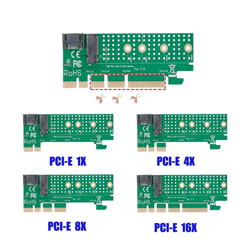 NGFF M.2 B Ключ SATA Bus SSD в SATA3 адаптер конвертер карта PCI Express слот с радиатором кабель