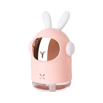 

300ML USB Rabbit Air Humidifier Cool-Mist Adorable Mini Humidifier with LED Light for Home Office Pink