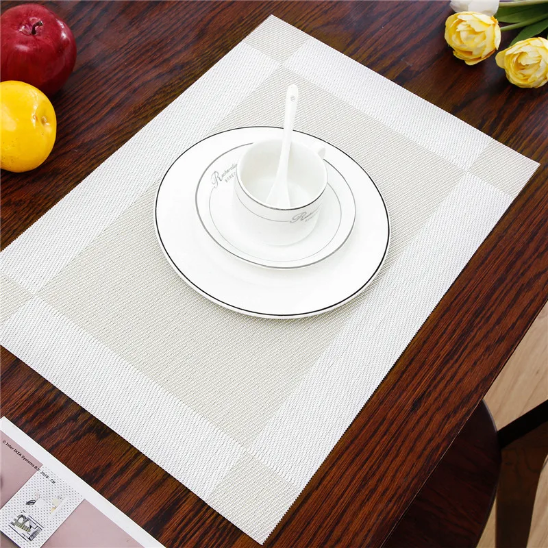  Topfinel PVC Vinyl Placemats for Dining Table Runner Plastic in Kitchen Accessories Cup Coaster Hea