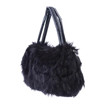

Crossbody pouch Lady Girl Pretty Cute Faux Rabbit Fur Handbag Shoulder Messenger Bag Tote fashion women Handbag