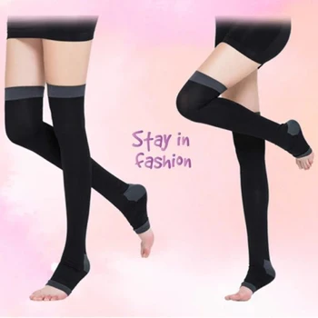 

Overnight Slimming Compression Socks Stretchy Thigh High Socks for Women Girl TT@88