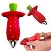 Strawberry Hullers Metal Plastic Fruit Leaf Remover Tomato Stalks Strawberry Knife Stem Remover Gadget Kitchen Cooking Tool Hot ► Photo 2/6