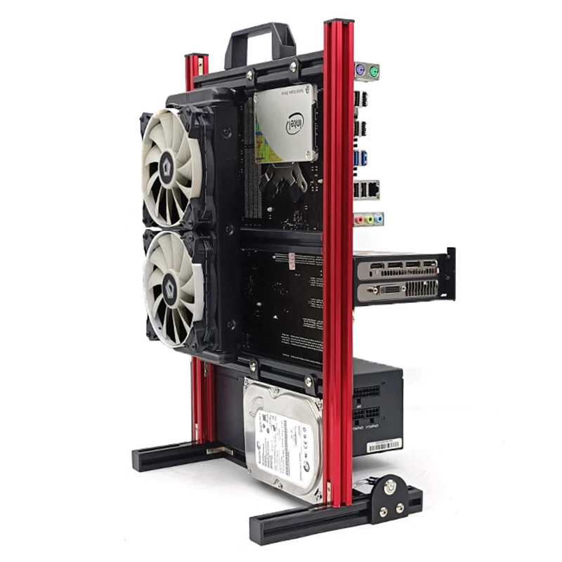 Apri Tutto Il Telaio In Alluminio Fai Da Te Telaio Rack Tower Case Custodia Trasparente Creativo Raffreddato Ad Acqua Cabinet Staffa Aperta