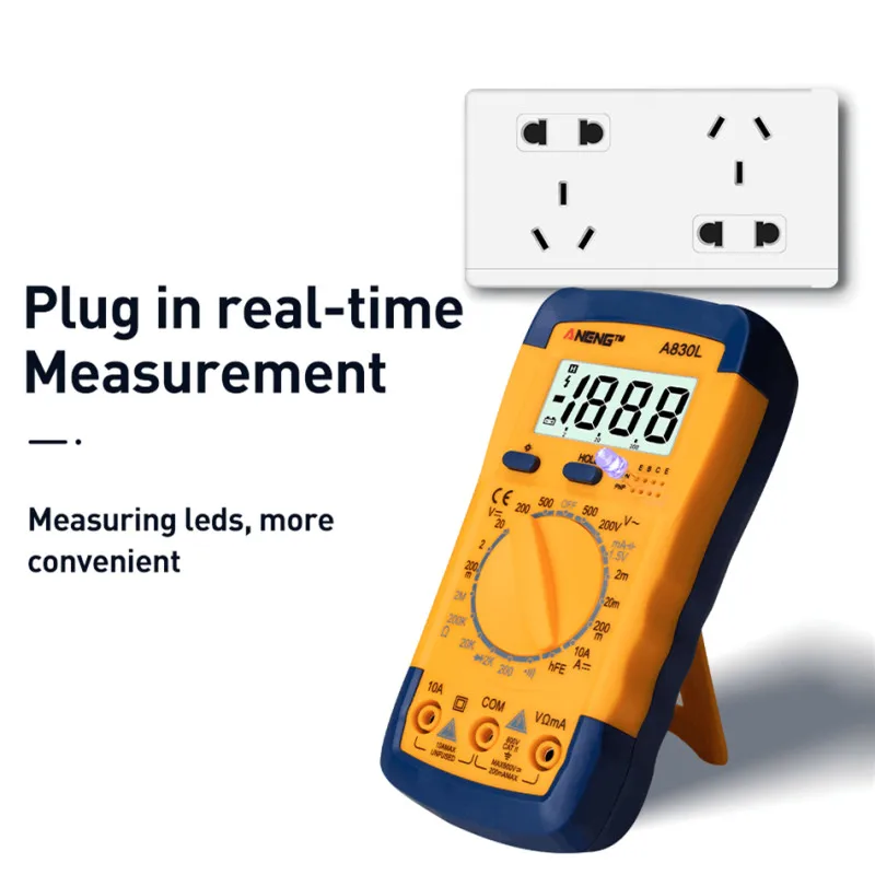 1 шт. A830L ЖК-цифровой мультиметр AC DC напряжение диод Freguency мультитестер ток световой дисплей с функцией зуммера