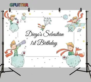 

GFUITRR Little Prince Photography Backdrops Kids Birthday Party Photo Background Dropshipping Polyester Vinyl Photo Booth Props