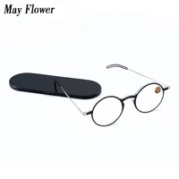 Light Reading Glasses Ultrathin Protable Far Sight Eyeglasses Anti-Blue Ray Spectacles Eyeglasses With Case Round Frame Glasses 1