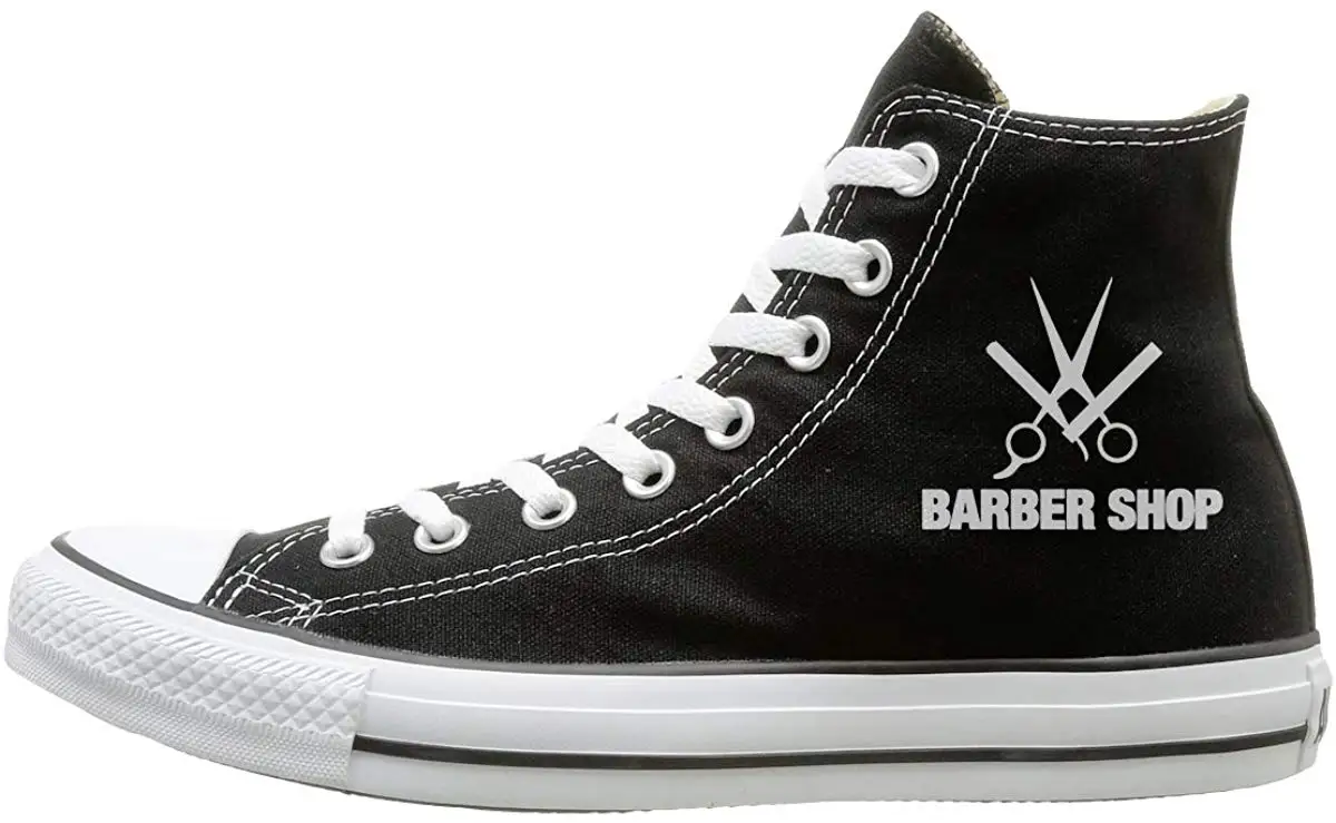 Barber Shop High Top Canvas Sneakers Shoes by Carlos V