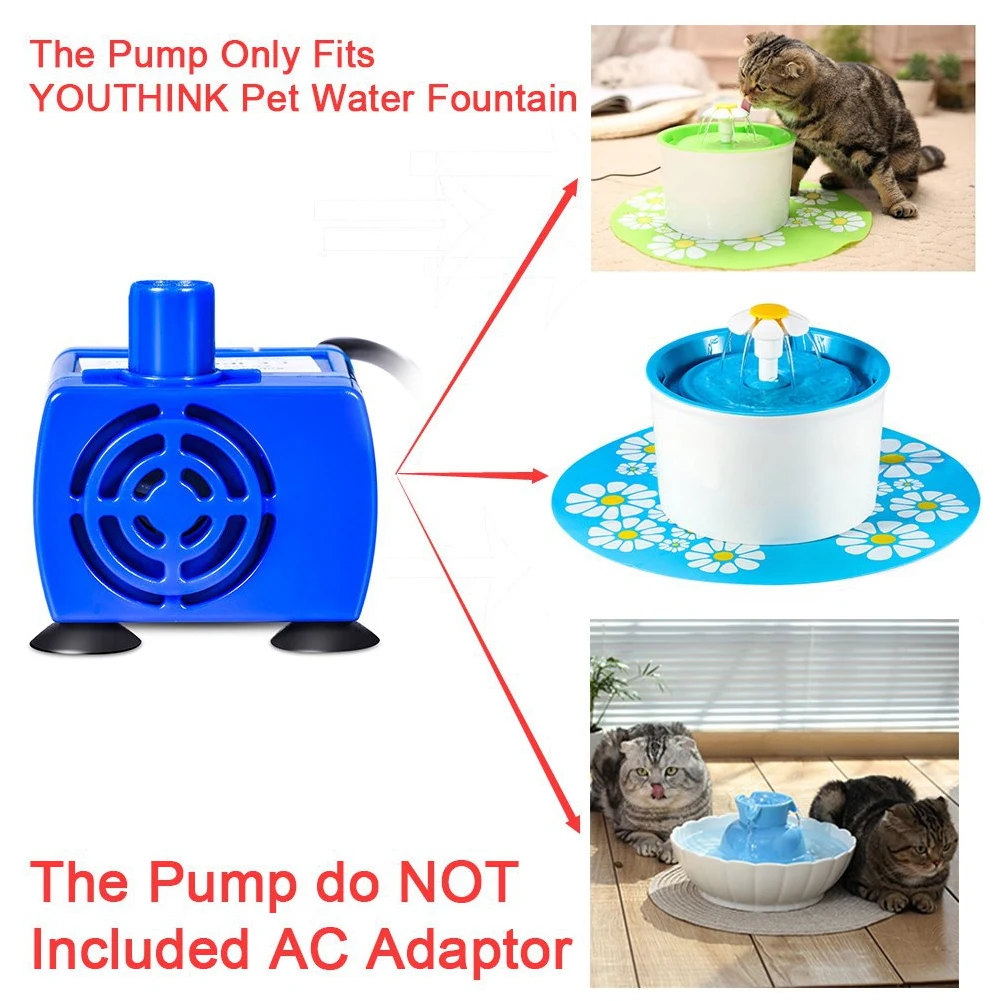 Pet Cat Electric Water Pump Silent Submersible Electric Drinking Fountain Water Pump Replacement Pet Product