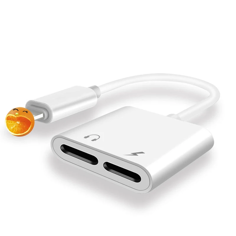 For 2 Lightning port OUSU 2в1, 2.4A, кабель для быстрой зарядки AUX, зарядное устройство, разветвитель, адаптер для наушников для iphone, адаптер для Lightning iphone 7, 8 plus - Цвет: For 2 Lightning port