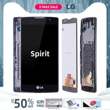 4.7" 3G 4G LTE тачскрин дисплей экран для LG Spirit сенсорный дисплей LCD с тачскрином в рамке замена запчасти H440 H442 H422 H440N C70 LG Spirit Черный