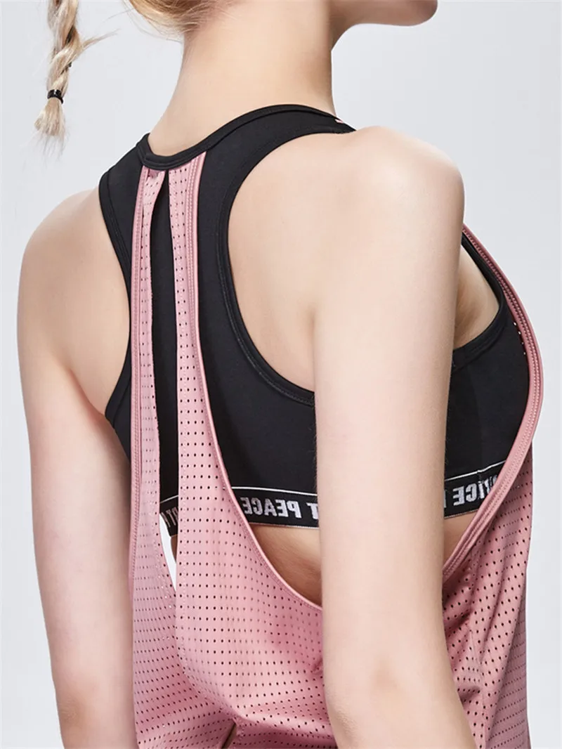 Sexy Backless Fitness Yoga Tops Women Sleeveless Gym Workout Shirts Vest Quick Dry Loose Sport Tank Top Running Training T Shirt
