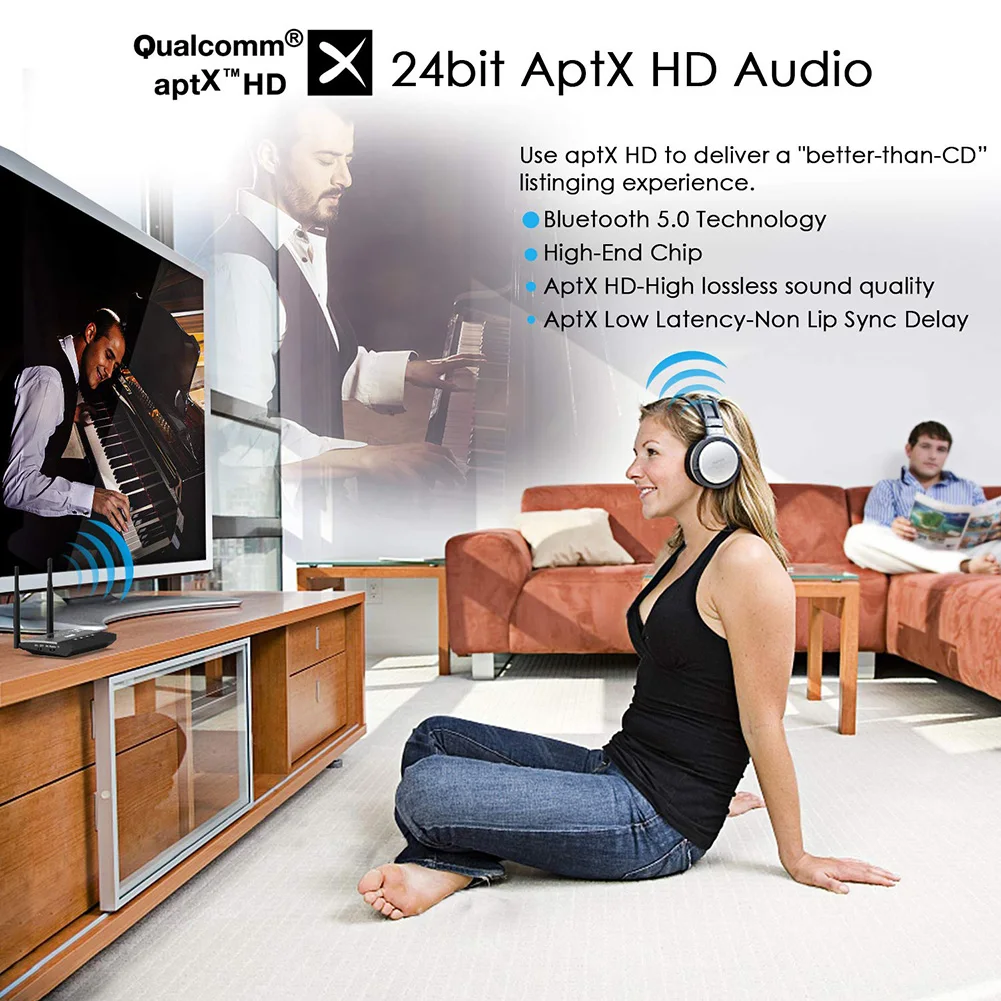 Bluetooth 5,0 передатчик приемник 3 в 1 AptX низкая задержка HD ТВ автомобильный ПК аудио беспроводной адаптер 3,5 мм, AUX, разъем
