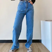 

YICIYA Women Broek Straight Put on jeans Women Tall waist Slender Loss Herf Winter Broek Casual Split Clothing Mom Fashion Broek