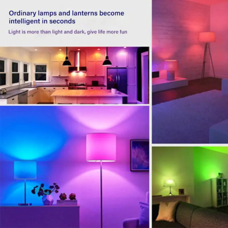 Bluetooth Smart Light Bulb E27 120V 240V RGB LED Lamp Neon Lamp Spotlight Lighting Colorful Changing Remote Control Timer Bulb