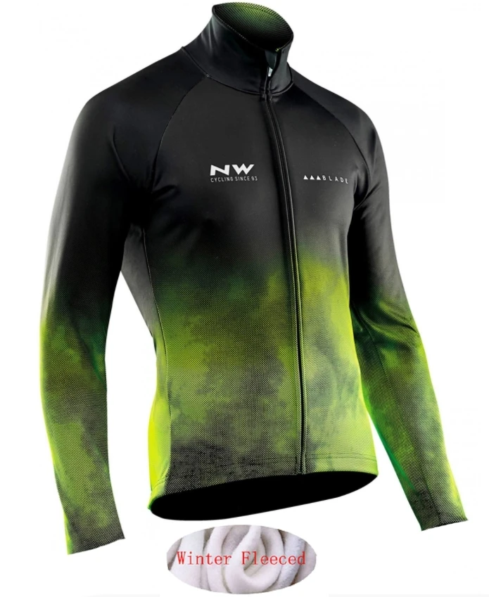 Jacket NW зимняя одежда для велоспорта Мужская Джерси тепловой флисовый костюм Northwave Открытый велосипед MTB Одежда комбинезон Теплый комплект гелевая накладка - Цвет: Jacket