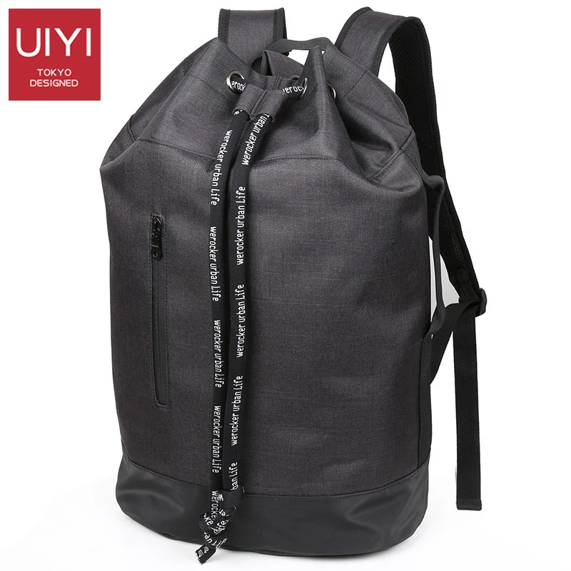 

Sports Leisure Men Backpack multi-function large capacity Solid nylon drawstring beam backpack vintage fitness storage bag Man