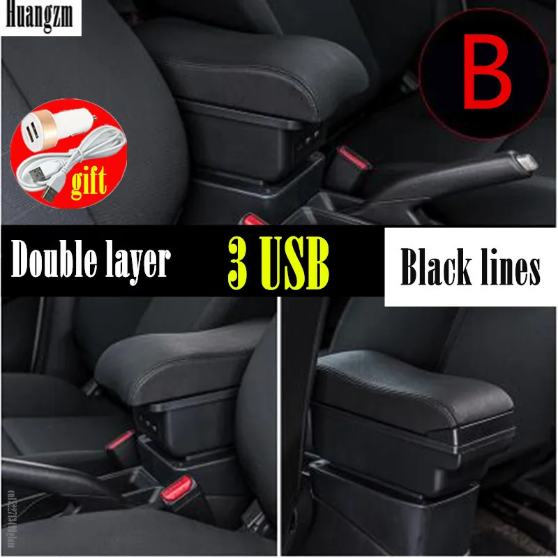 Opel Corsa D Zubehör GEARMONSTER Auto Armlehnen Für Opel Corsa D 2006-2014, Zweilagige Opel Corsa D Armlehne