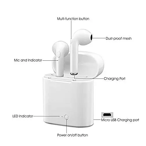 I7s TWS беспроводные наушники Bluetooth Air наушники мини в ухо стерео наушники гарнитура с зарядным устройством для iPhone Xiaomi huawei