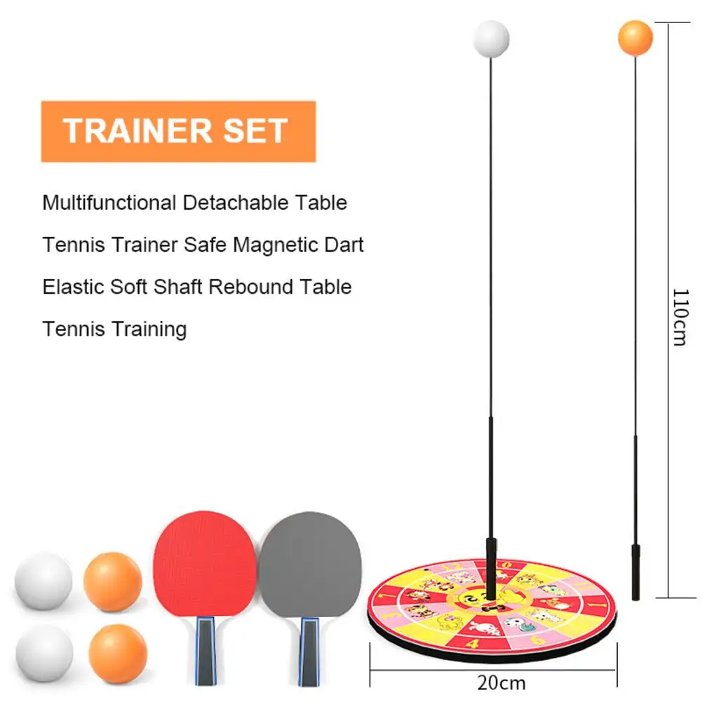 Multifunctional Detachable Table Tennis Trainer Safe Magnetic Dart Elastic Soft Shaft Rebound Table Tennis Training
