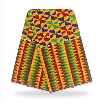 

Ankara Africa cotton wax print kente real wax high quality 6yard African fabric party dress sewing material