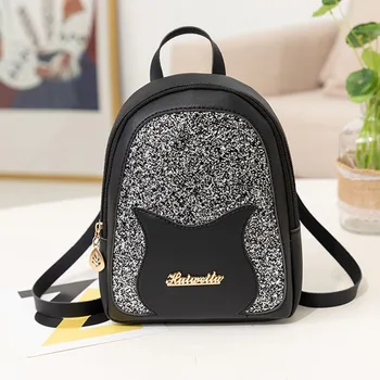 

Mini Backpack Women PU Leather Shoulder Bag For Teenage Girls Kids Multi-Function Small Bagpack Female Ladies School Backpack