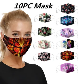 

10pc Mouth Mask for Anti Face Mask Washable Earloop Mask Mouth Cover Facial Mask Face Shield Masques Mascarillas