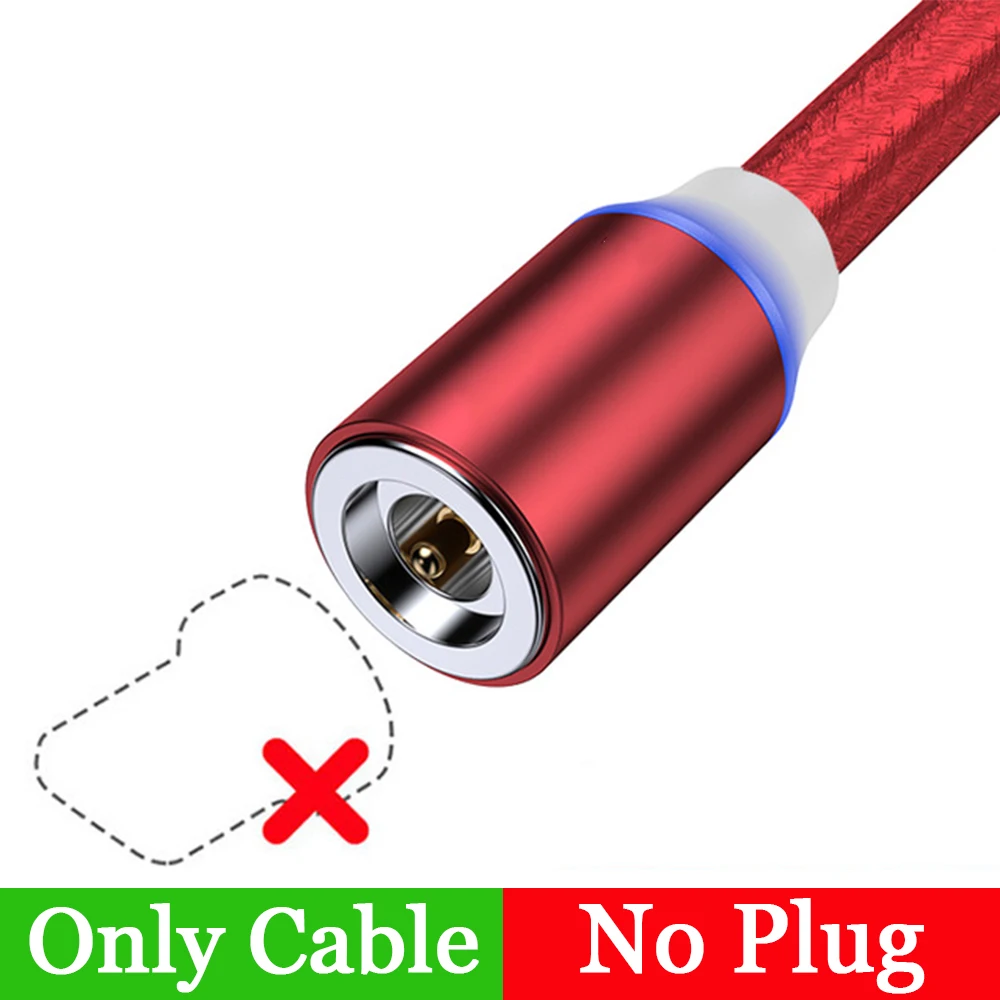only cable red Кабель для передачи данных Магнитный кабель Micro usb type-C кабель USB Tipo C магнитное зарядное устройство Кабо USB Магнитный usb кабель для зарядки Магнитный iphone - Цвет: only cable red