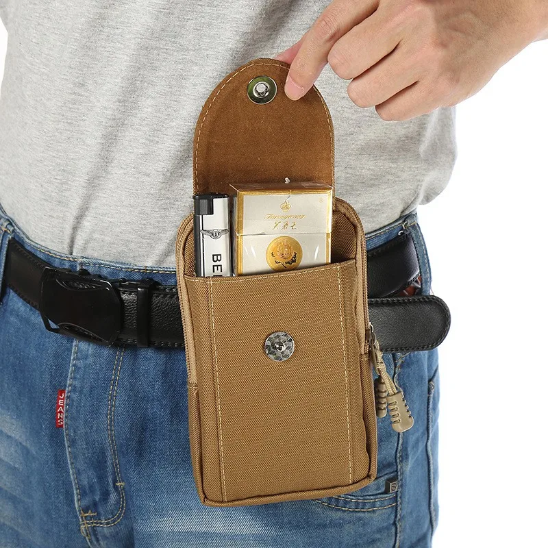 Men Waistbags Belt Phone Pouch Sport Running Mobile Phone Pocket Solid Color Magnetic Clasp Portable Bags with Hook High Quality