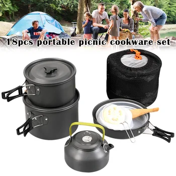 

Camping Cookware Kit Lightweight Backpacking Cooking Set Picnic Pots and Pans for Camping Backpacking Outdoor XR-Hot