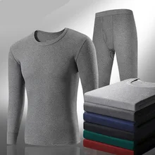 Мужское термобелье, наборы, мужское зимнее теплое нижнее белье с круглым вырезом, костюм, брюки, мужские тонкие подштанники