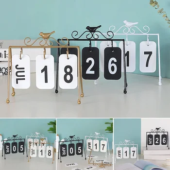 

Printing Stationery Study Decorations DIY Desktop Calendar School Crafts European Style Office Home Gifts Page Flip Iron Bird