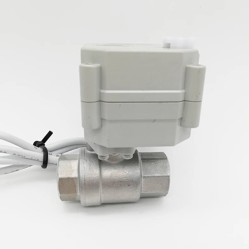 Двухходовой электрический шаровой клапан DN15 1/2 &quotbsp SS304 с ручным управлением