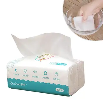 

100 Sheets Disposable Facial Towel Removable Non-woven Facial Towel Thick Cleansing Wet and Dry Makeup Remover Tissue