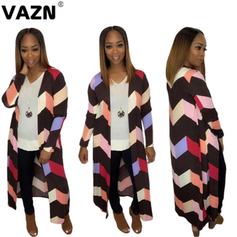 striped VAZN осенние полосатые леопардовые популярные спортивные женские сексуальные футболки с длинным рукавом и круглым вырезом - Цвет: striped