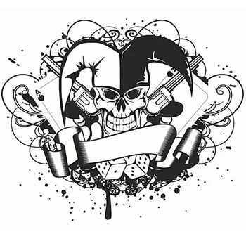 

Joker Dice Skull Sticker Punk Death Decal Devil Name Car Art Wall Decals Decor Mural Rock Poker Pistol Decal