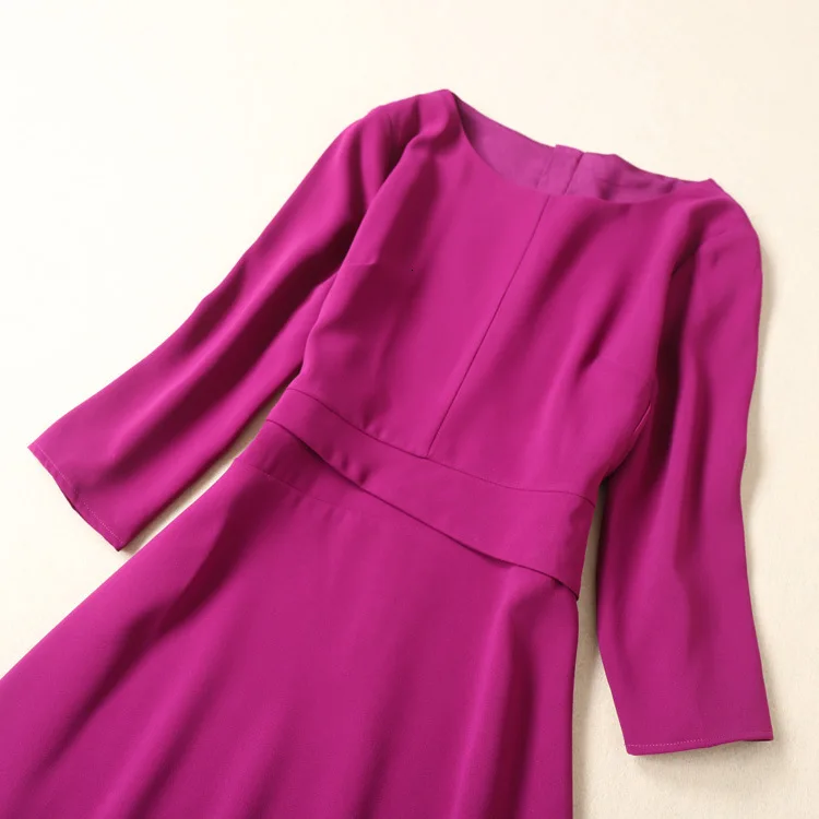 BacklakeGirls/ г.; однотонное фиолетовое платье трапециевидной формы; платья знаменитостей с рукавом три четверти на молнии сзади; Vestido Vestidos De celeleledades