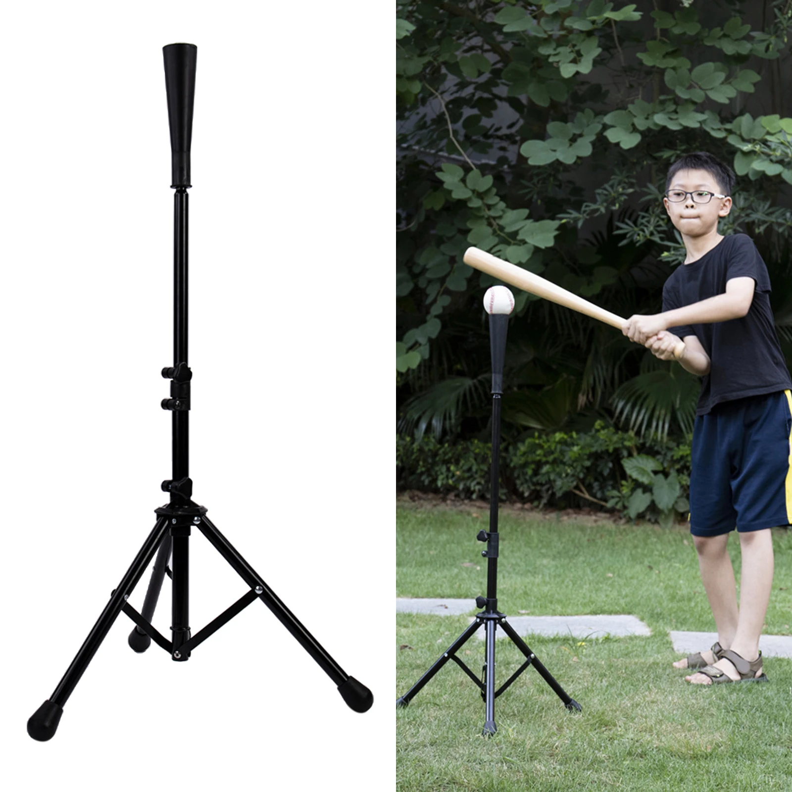 Collapsible Baseball Tee Softball For Youth Adult Training Tee Practice Hitting Batting T-Ball For Women Men Portable For Baseball Training Equipment Baseball Batting Tee Baseball Accessories