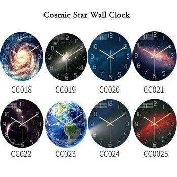 

3D Star Universe Wall Clock Acrylic Silent Movement Bedroom Living Room Deco Clock Time And Space Galaxy TV Wall Family Bedroom