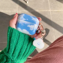 

Blue Sky White Clouds 2021 AirPods 3 Case Apple AirPods 2 Case Cover AirPods Pro Case IPhone Earbuds Accessories AirPod Case