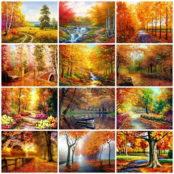 

EverShine Diamond Painting Full Square Landscape Cross Stitch Diamond Embroidery Tree Rhinestones Art Gift Decoration For Home